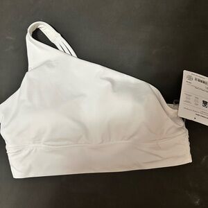 Athleta Athena one shoulder bra-white